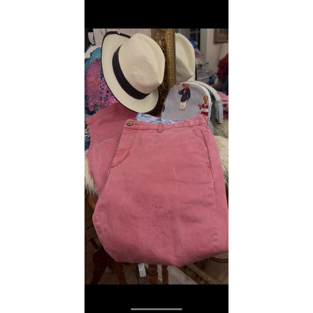 Tommy Bahama Borocay Coral Pink Chino Pants 34x32 Straight Prep Luxury - Picture 10 of 16